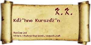 Kühne Kurszán névjegykártya