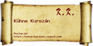 Kühne Kurszán névjegykártya